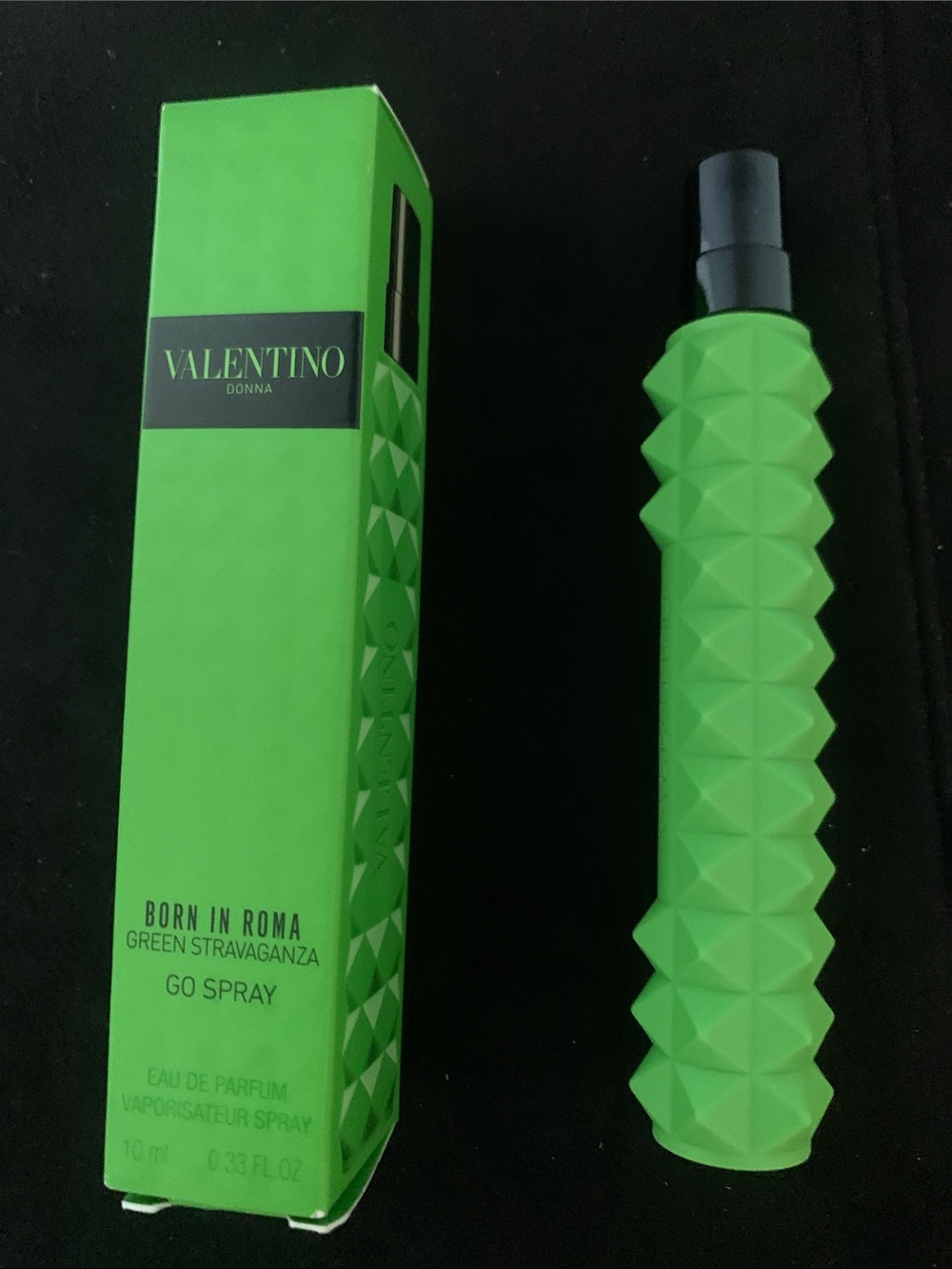 Valentino Born in Roma Green Stravaganza Travel Spray - Neon Green Bottle